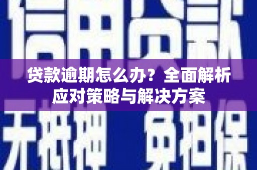 榕城贷款逾期怎么办？全面解析应对策略与解决方案