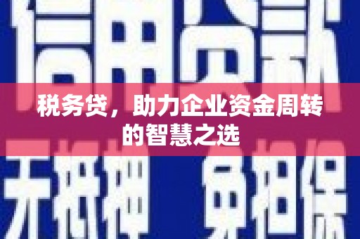 榕城税务贷，助力企业资金周转的智慧之选