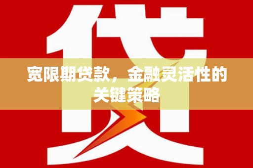 榕城宽限期贷款，金融灵活性的关键策略