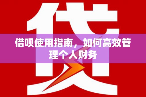 榕城借呗使用指南，如何高效管理个人财务