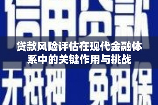 榕城贷款风险评估在现代金融体系中的关键作用与挑战
