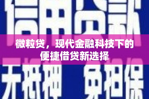 榕城微粒贷，现代金融科技下的便捷借贷新选择