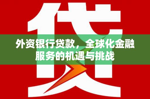 榕城外资银行贷款，全球化金融服务的机遇与挑战