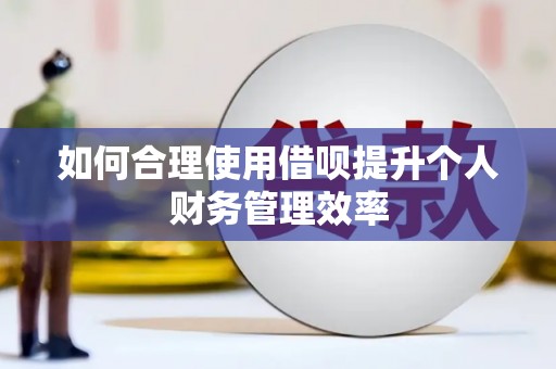 榕城如何合理使用借呗提升个人财务管理效率