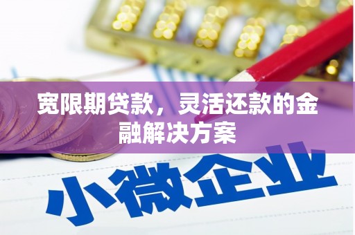 榕城宽限期贷款，灵活还款的金融解决方案