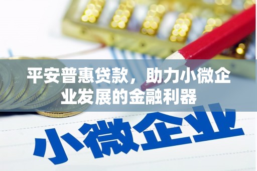 榕城平安普惠贷款，助力小微企业发展的金融利器
