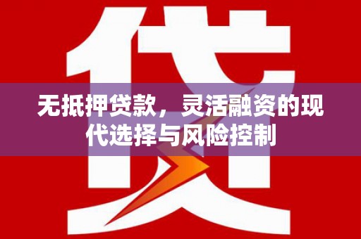 榕城无抵押贷款，灵活融资的现代选择与风险控制