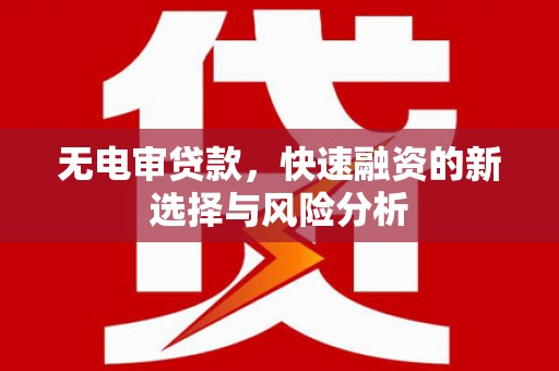 榕城无电审贷款，快速融资的新选择与风险分析