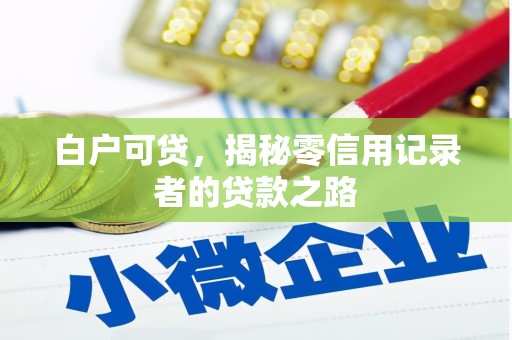 榕城白户可贷，揭秘零信用记录者的贷款之路